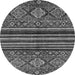 Round Machine Washable Abstract Gray Modern Rug, wshabs595gry