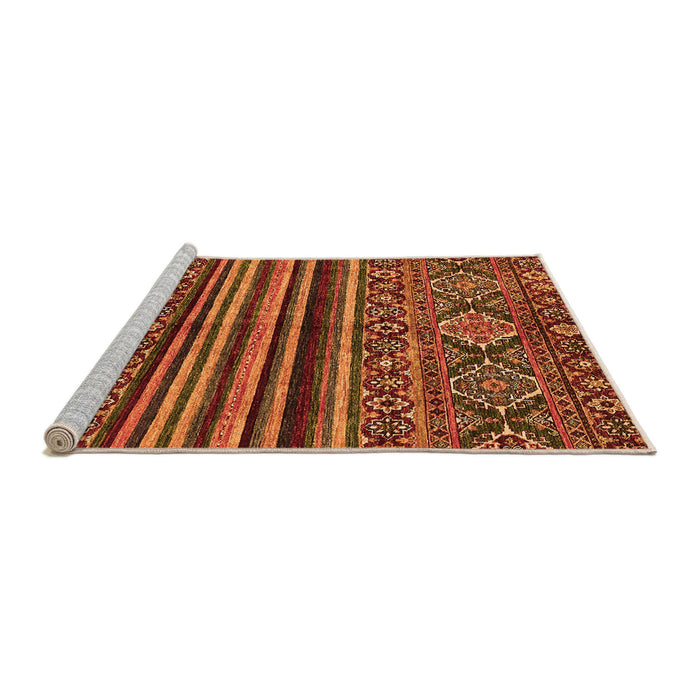 Sideview of Machine Washable Abstract Orange Modern Area Rugs, wshabs595org