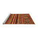 Sideview of Machine Washable Abstract Orange Modern Area Rugs, wshabs595org