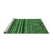 Sideview of Machine Washable Abstract Emerald Green Modern Area Rugs, wshabs595emgrn