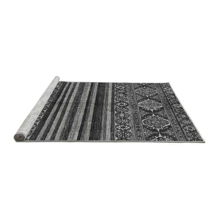Sideview of Machine Washable Abstract Gray Modern Rug, wshabs595gry