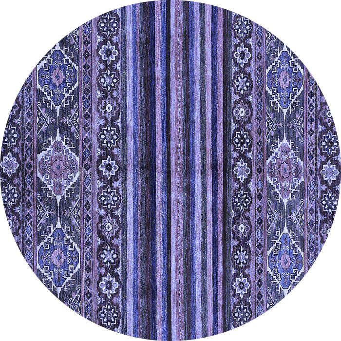 Round Abstract Blue Modern Rug, abs595blu