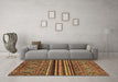 Machine Washable Abstract Brown Modern Rug in a Living Room,, wshabs595brn