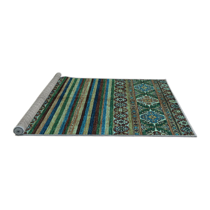 Sideview of Machine Washable Abstract Light Blue Modern Rug, wshabs595lblu