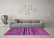 Machine Washable Abstract Purple Modern Area Rugs in a Living Room, wshabs595pur