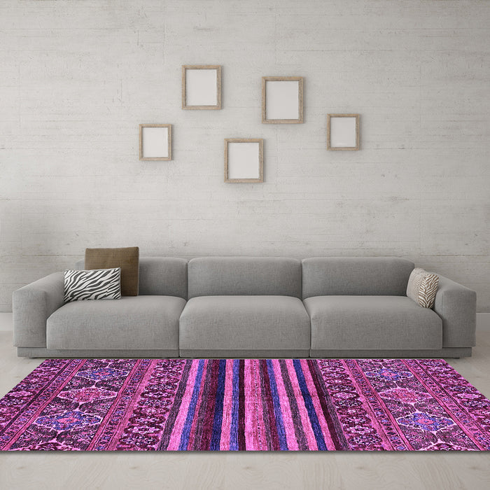 Machine Washable Abstract Purple Modern Area Rugs in a Living Room, wshabs595pur