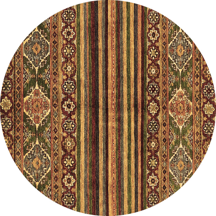 Round Abstract Brown Modern Rug, abs595brn