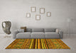 Machine Washable Abstract Yellow Modern Rug in a Living Room, wshabs595yw