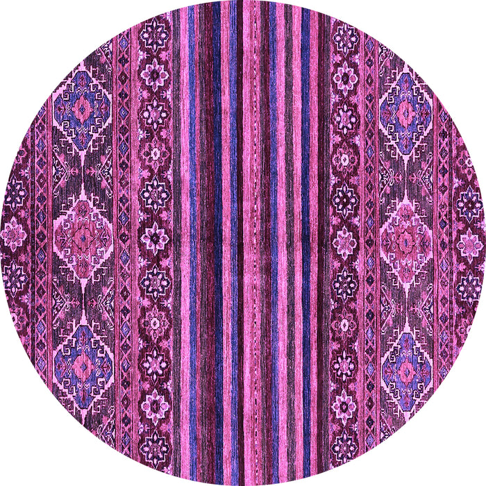 Round Abstract Purple Modern Rug, abs595pur