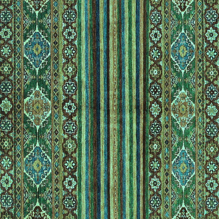 Square Abstract Turquoise Modern Rug, abs595turq