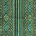 Square Abstract Turquoise Modern Rug, abs595turq