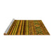 Sideview of Machine Washable Abstract Yellow Modern Rug, wshabs595yw