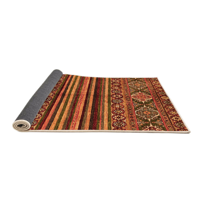 Sideview of Abstract Orange Modern Rug, abs595org