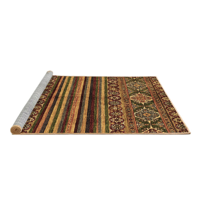 Sideview of Machine Washable Abstract Brown Modern Rug, wshabs595brn