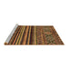 Sideview of Machine Washable Abstract Brown Modern Rug, wshabs595brn