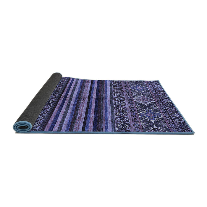 Sideview of Abstract Blue Modern Rug, abs595blu