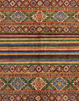 Abstract Saffron Red Modern Rug, abs595
