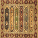 Square Abstract Brown Modern Rug, abs596brn