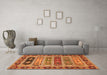 Machine Washable Abstract Orange Modern Area Rugs in a Living Room, wshabs596org