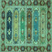 Square Abstract Turquoise Modern Rug, abs596turq