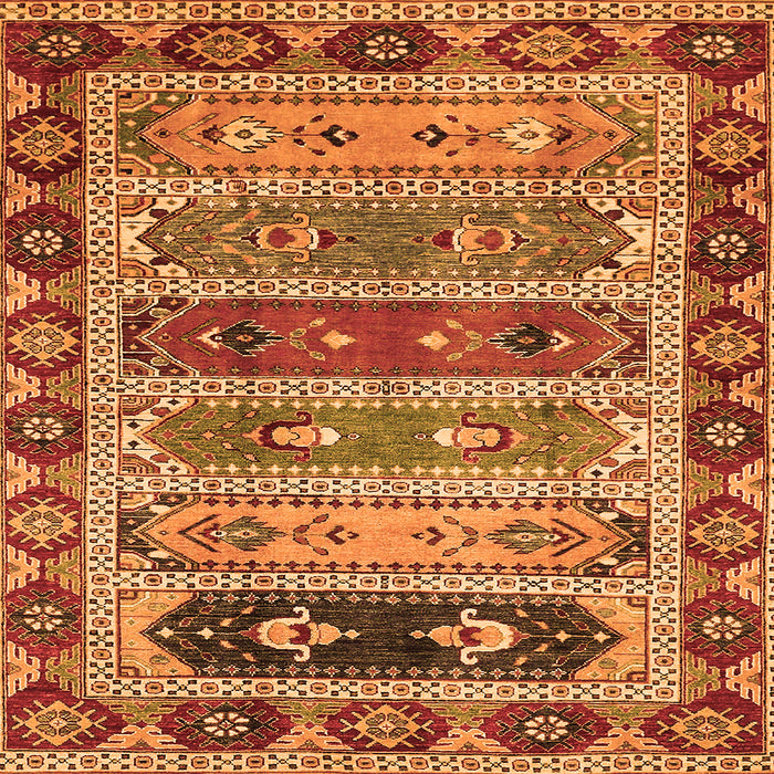 Square Machine Washable Abstract Orange Modern Area Rugs, wshabs596org