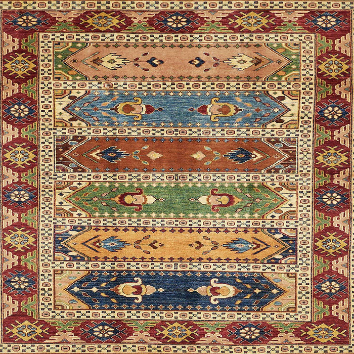 Square Abstract Metallic Gold Modern Rug, abs596