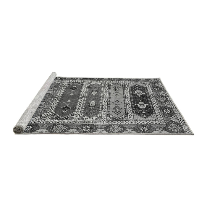 Sideview of Machine Washable Abstract Gray Modern Rug, wshabs596gry