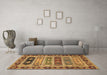 Machine Washable Abstract Brown Modern Rug in a Living Room,, wshabs596brn