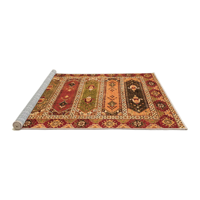 Sideview of Machine Washable Abstract Orange Modern Area Rugs, wshabs596org