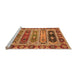 Sideview of Machine Washable Abstract Orange Modern Area Rugs, wshabs596org