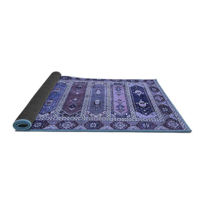 Sideview of Abstract Blue Modern Rug, abs596blu