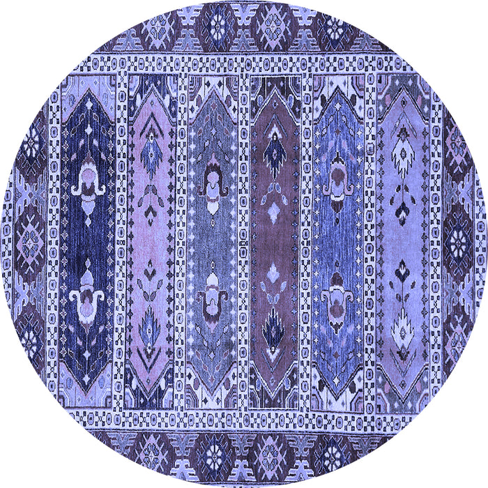 Round Machine Washable Abstract Blue Modern Rug, wshabs596blu