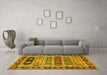 Machine Washable Abstract Yellow Modern Rug in a Living Room, wshabs596yw