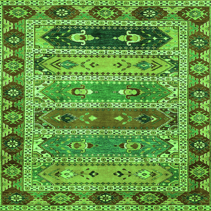 Square Machine Washable Abstract Green Modern Area Rugs, wshabs596grn