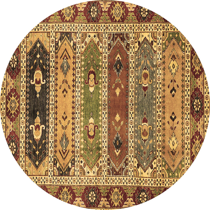 Round Abstract Brown Modern Rug, abs596brn