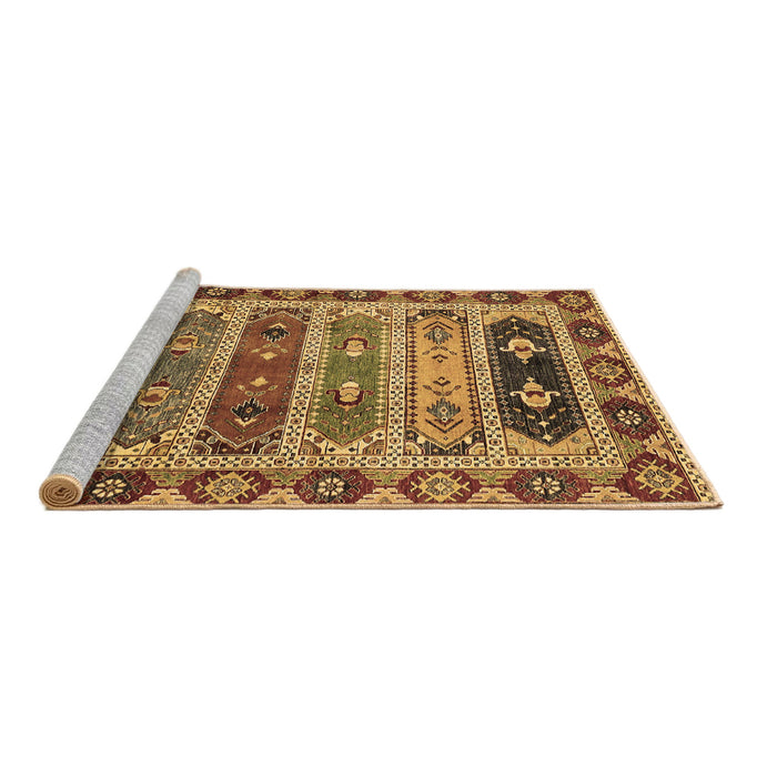 Sideview of Machine Washable Abstract Brown Modern Rug, wshabs596brn