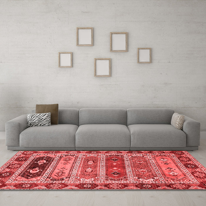 Modern Red Washable Rugs