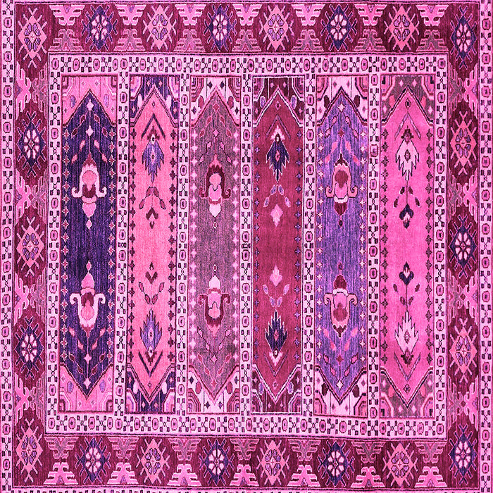 Square Machine Washable Abstract Pink Modern Rug, wshabs596pnk