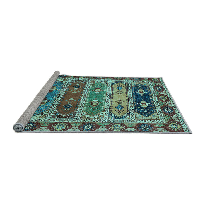 Sideview of Machine Washable Abstract Light Blue Modern Rug, wshabs596lblu
