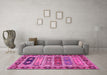 Machine Washable Abstract Pink Modern Rug in a Living Room, wshabs596pnk