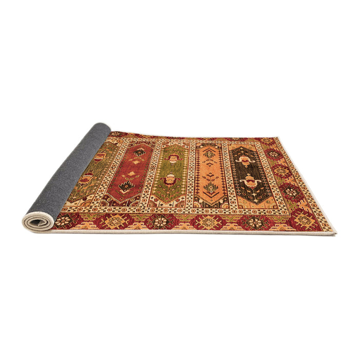 Sideview of Abstract Orange Modern Rug, abs596org