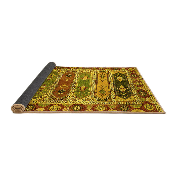 Sideview of Abstract Yellow Modern Rug, abs596yw