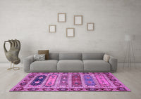 Machine Washable Abstract Purple Modern Rug, wshabs596pur