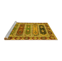 Sideview of Machine Washable Abstract Yellow Modern Rug, wshabs596yw