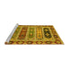 Sideview of Machine Washable Abstract Yellow Modern Rug, wshabs596yw