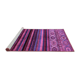 Sideview of Machine Washable Abstract Purple Modern Area Rugs, wshabs597pur