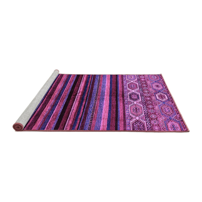 Sideview of Machine Washable Abstract Purple Modern Area Rugs, wshabs597pur