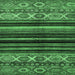 Square Machine Washable Abstract Emerald Green Modern Area Rugs, wshabs597emgrn