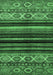 Machine Washable Abstract Emerald Green Modern Area Rugs, wshabs597emgrn