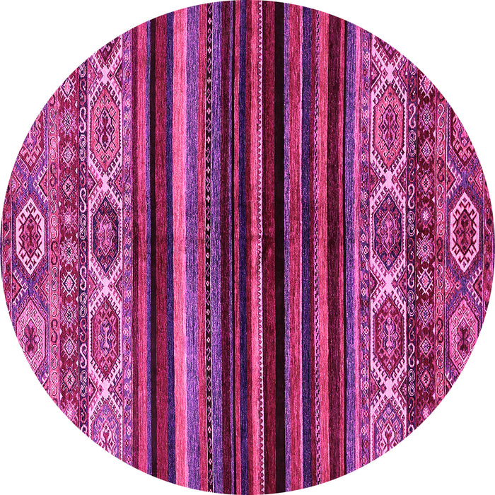 Round Machine Washable Abstract Pink Modern Rug, wshabs597pnk
